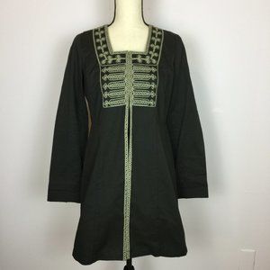 CAbi Long Coat Jacket 2 Dark Brown Embroidered Turkish Delight Beaded